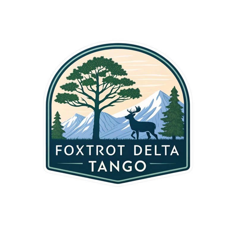 Foxtrot Delta Tango / Vinilo troquelado / Anti-Trump / Pegatina para parachoques FDT / Tema del Bosque Nacional imagen 3