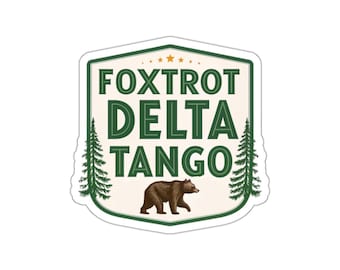 Pegatinas troqueladas Foxtrot Delta Tango - Temática natural - Inspiradas en el Servicio Forestal de EE. UU.