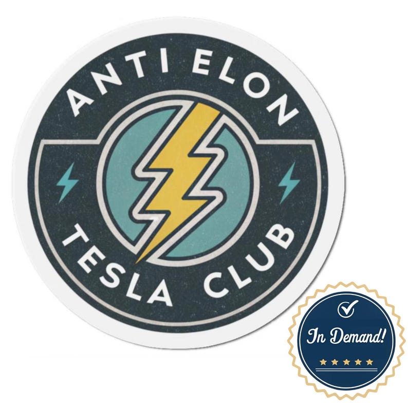 Anti Elon Tesla Club Magnet | Tesla Gift | Car Accessories | Sarcastic Tesla Gift | Anti Elon Car Magnet image 4