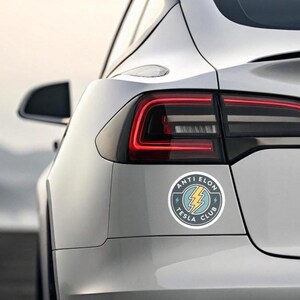 Anti Elon Tesla Club Magnet | Tesla Gift | Car Accessories | Sarcastic Tesla Gift | Anti Elon Car Magnet image 2