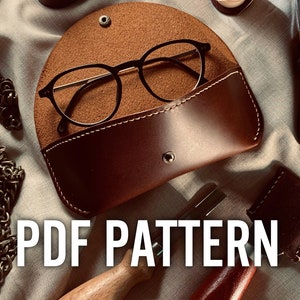 DIY Leather Sunglasses Case Pattern PDF Download. Pattern for a case for sunglasses. Case for glasses. Do-it-yourself leather. image 1