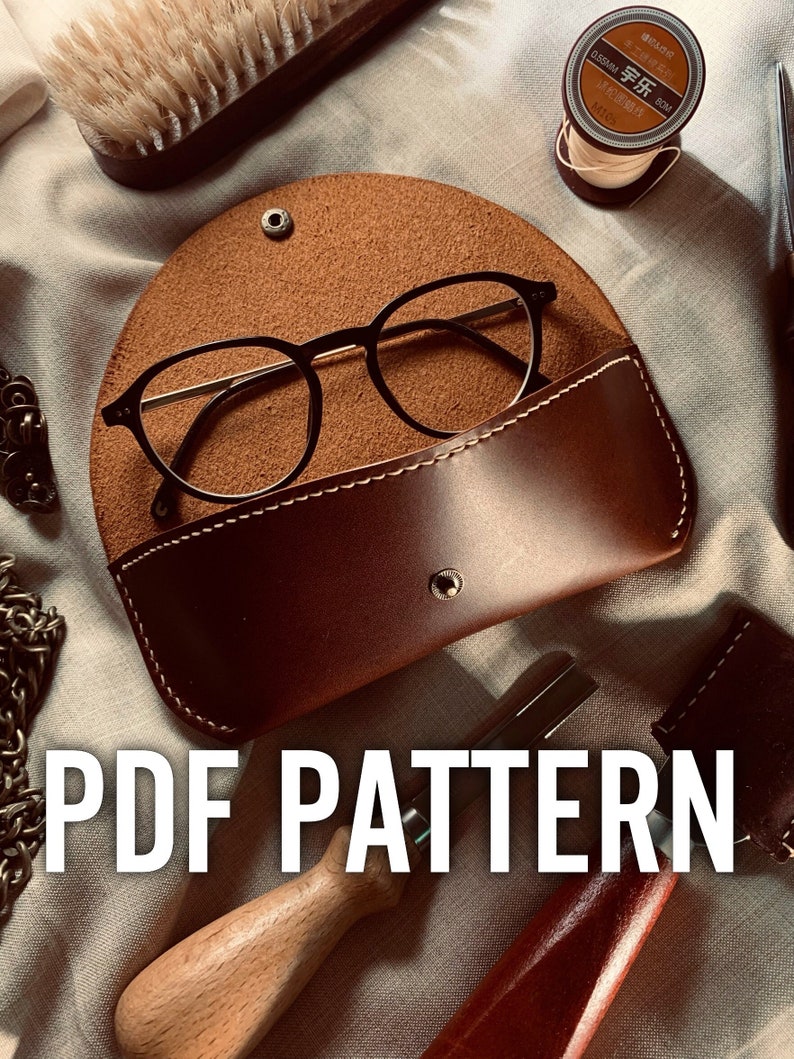 DIY Leather Sunglasses Case Pattern PDF Download. Pattern for a case for sunglasses. Case for glasses. Do-it-yourself leather. image 1