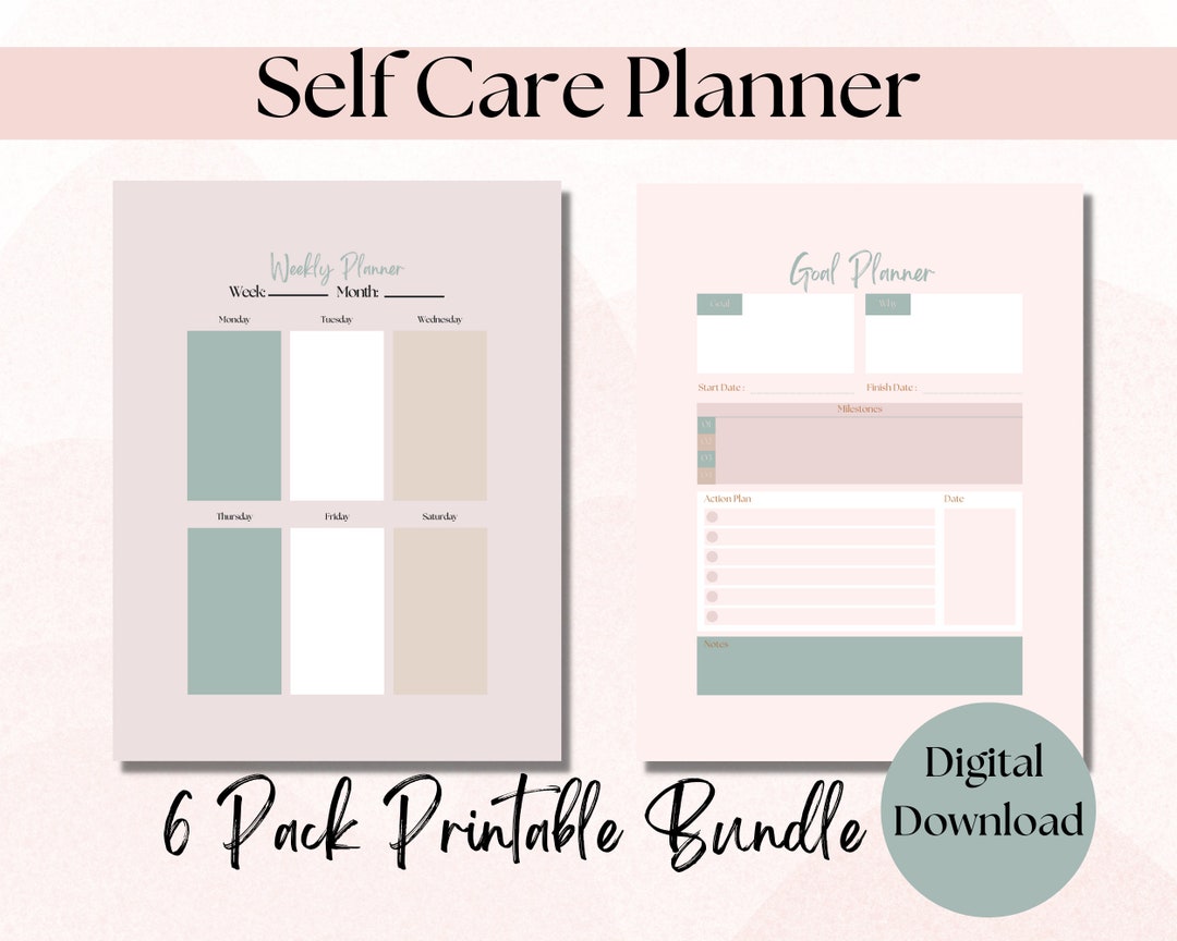 Self Care Checklist Self-care Planner Selfcare Journal Tracker Wellness ...