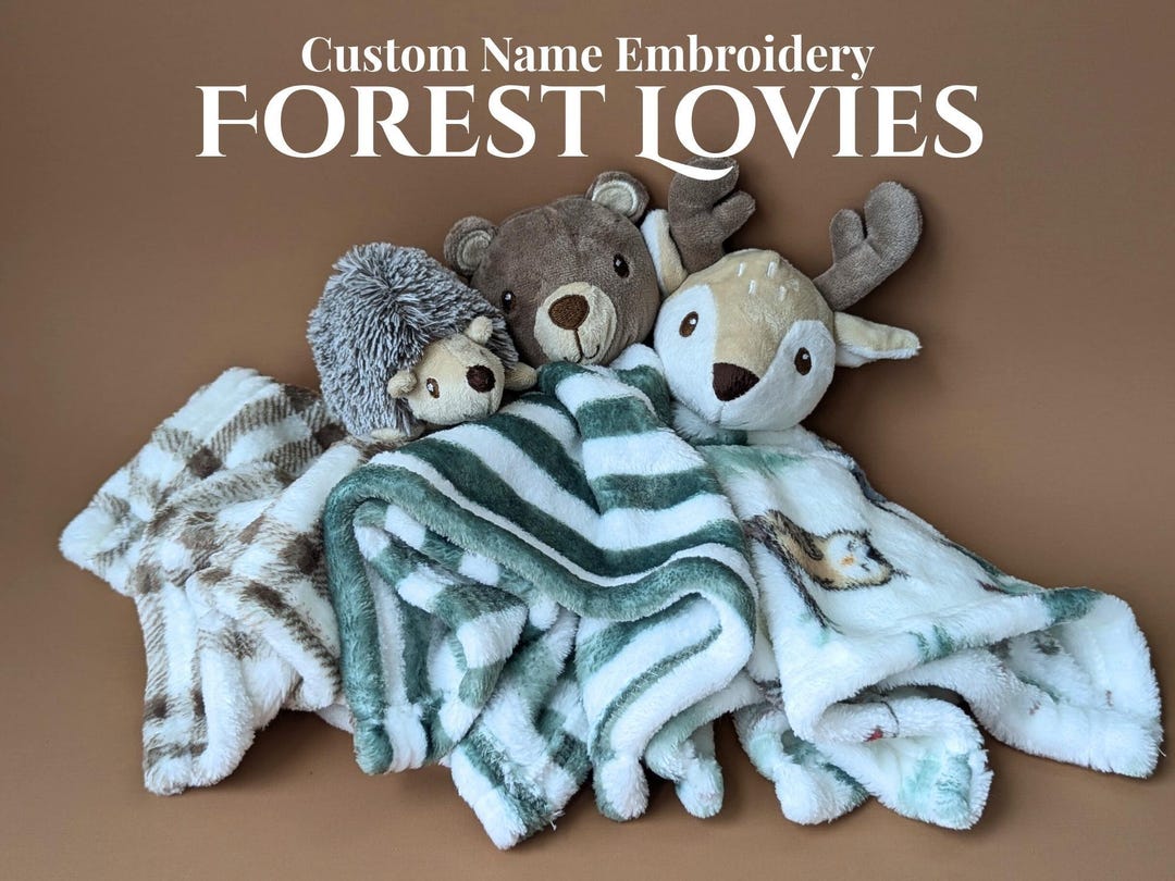Rustic Plush Forest Animal Buck Lovey Plush Bear Baby Gift Hunting Decor Neutral ...