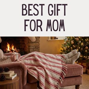 Cotton Stripe Blanket Red Throw Traditional Woven Textile Farmhouse Holiday Pillow Patriotic Home Accent Classic Blue Coastal Design Pillow image 12