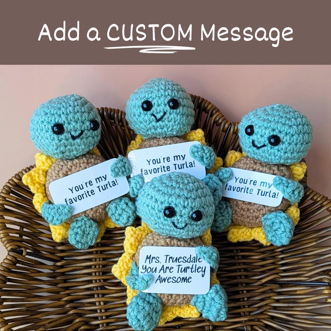 Crochet Sea Turtle Get Well Gift Desk Buddy Retreat Gift Emotional ...