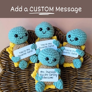 Crochet Sea Turtle Get Well Gift Desk Buddy Retreat Gift Emotional Support Animal Stress Toy Office Spring Decoration Handmade Amigurumi toy