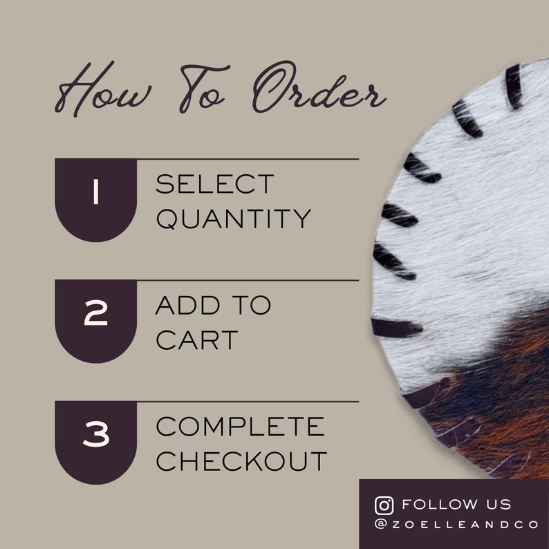 Cowhide Leather Coaster Set Handmade Western Accessory Rustic Kitchen Counter Protection Drink Mat Natural Hide Beverage Holder Farmhouse image 11