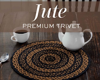Jute Kitchen Trivet Hot Pad Farmhouse Dining Table Protector Rustic Home Accessory Boho Style Woven Heat Resistant Mat Natural Fiber Braided