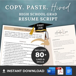 Plantilla de currículum de nivel de entrada Word Print Ejemplo de currículum de escuela secundaria Primer trabajo Currículum fácil Ejemplo de trabajo para adolescentes Carta de presentación Descargar archivos