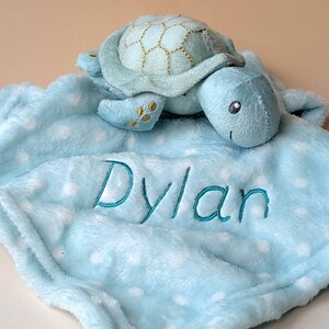 Ocean Nursery Blanket Baby Lovey Octopus Gift Sea Themed Marine Creature Plush Toy Starfish Comfort Item Personalized Newborn Present image 12
