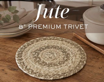 Jute Trivet Oval Braided Hot Pad Kitchen Table Protector Farmhouse Dining Room Accessory Rustic Home Countertop Saver Heat Resistant Pot