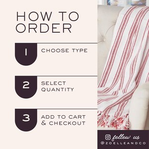 The image is a step-by-step guide on how to order items, with three numbered sections that provide instructions for choosing a type, selecting a quantity, and adding to a cart and completing a checkout.