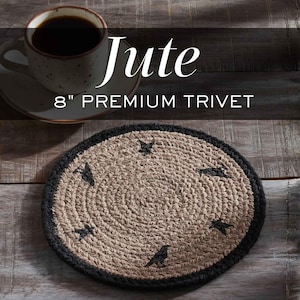 Jute Round Trivet Kitchen Table Protector Hot Pad Braided Farmhouse Pot Holder Heat Resistant Mat Rustic Dining Accessory Housewarming Gift