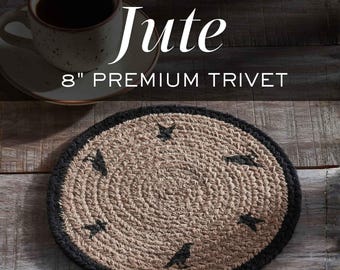 Jute Round Trivet Kitchen Table Protector Hot Pad Braided Farmhouse Pot Holder Heat Resistant Mat Rustic Dining Accessory Housewarming Gift