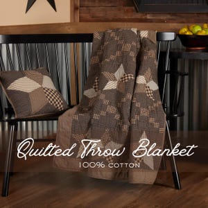 Lantlig filt quiltad bomull lapptäcke stjärnfilt vändbar sofföverdrag primitiv stil lantlig sovrumsaccessoar rustik