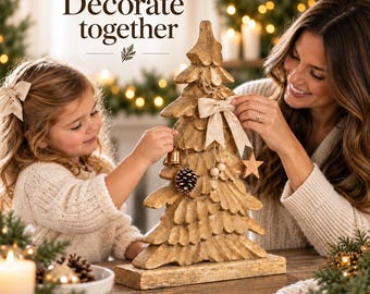 Wooden Christmas Tree Tabletop Holiday Decoration Rustic Farmhouse Christmas Mantel Display Home Centerpiece Table Gift Hostess Appreciation