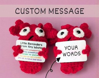 You are my Lobster Funny Dad Gift Crochet Desk Buddy Ocean Animal Handmade work gift Cotton Yarn Thinking of you workplace decor accessory