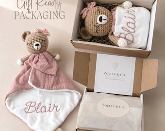 Babys First Christmas Gift Personalized Teddy Bear Lovey Baby Girl Christmas Gift Idea Newborn Keepsake Gift From Grandma Holiday Gift