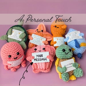 Virkad skrivbordskompis Emotionellt stöd Kontorskompis Arbetsyta Tillbehör Handgjord figurin Marint djur Bomullsgarn Amigurumi-teknik