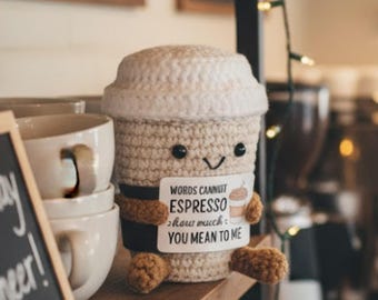 Decoración de escritorio de ganchillo Regalo para amigos Regalo Accesorio de oficina Espacio de trabajo moderno Decoración de apoyo emocional Juguete para aliviar el estrés Peluche Amigurumi