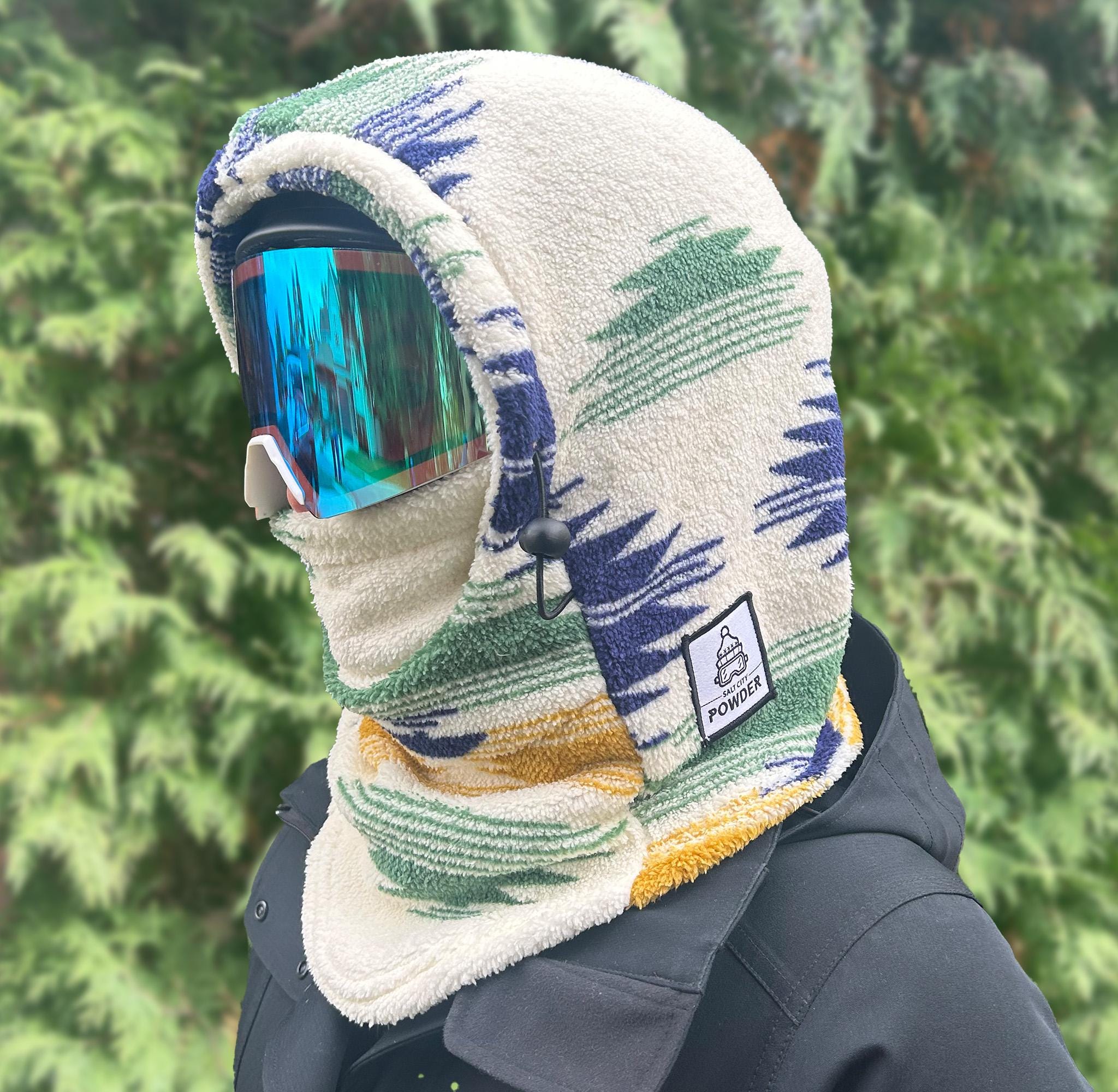 Sherpa Balaclava Snowboard Hood White Aztec Ski Fleece Helmet Snood