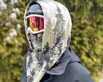 Forest Ski Hood Fits Over Helmet, Balaclava, Snood. Helmet Hood!