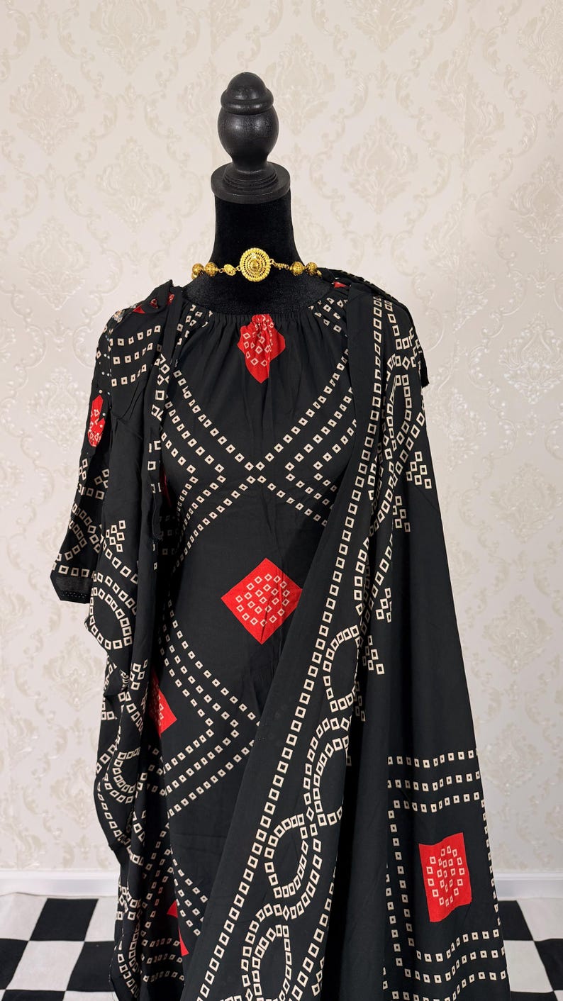 Somali Baati Dress Set With Garbasaar – Geometric Print Caftan Formal ...