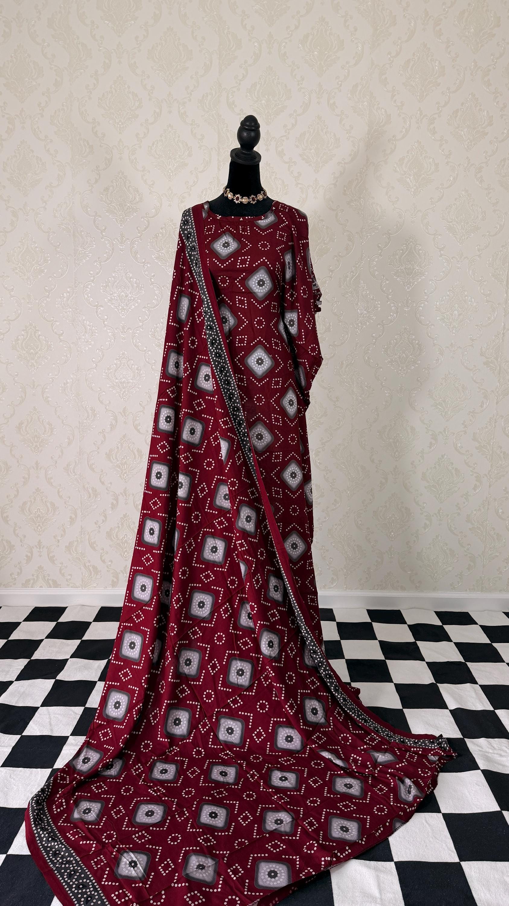 Somali Baati Dress Set With Garbasaar - Bandhani Tie Dye Print ...