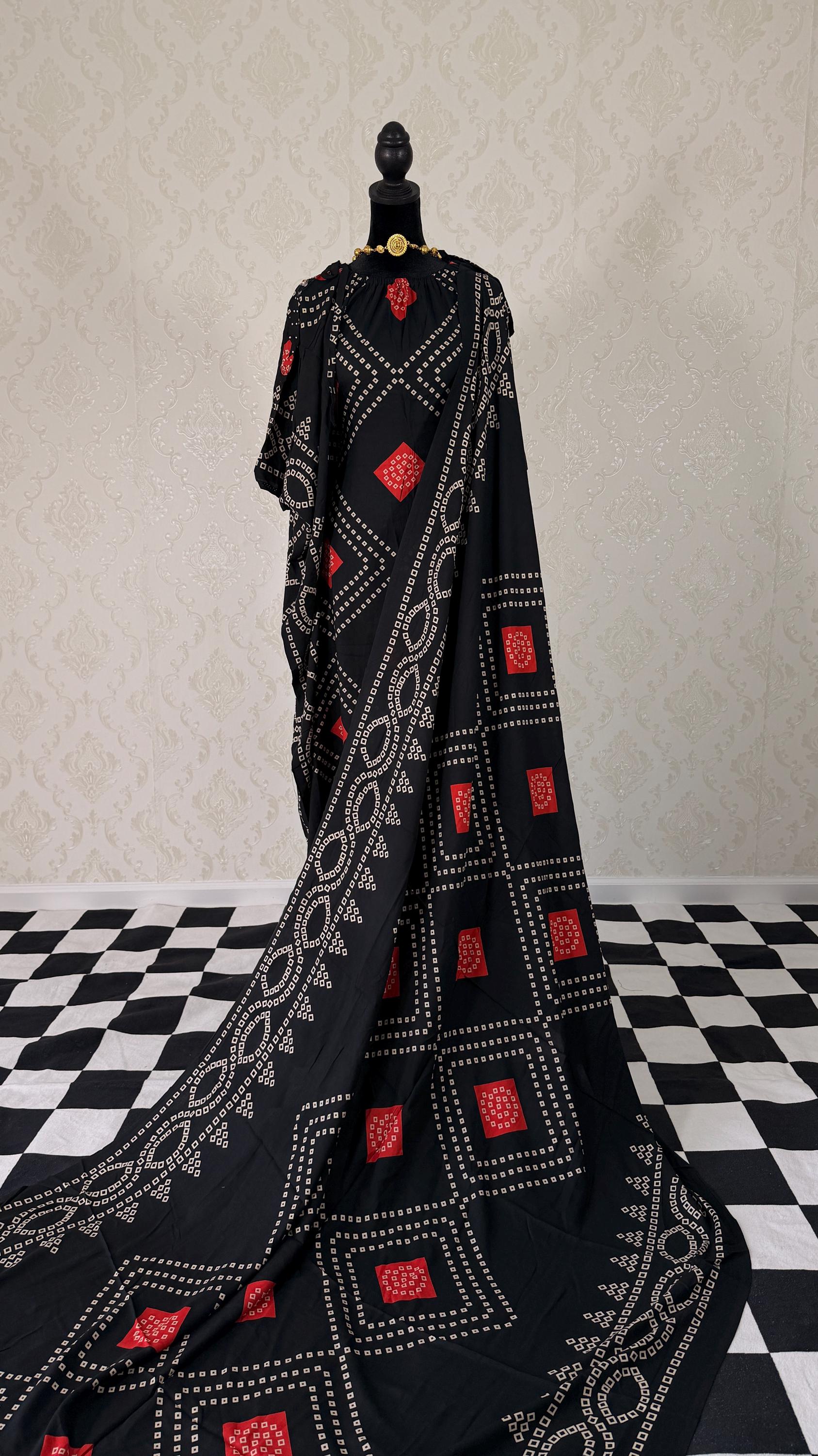 Somali Baati Dress Set With Garbasaar - Bandhani Tie Dye Print ...