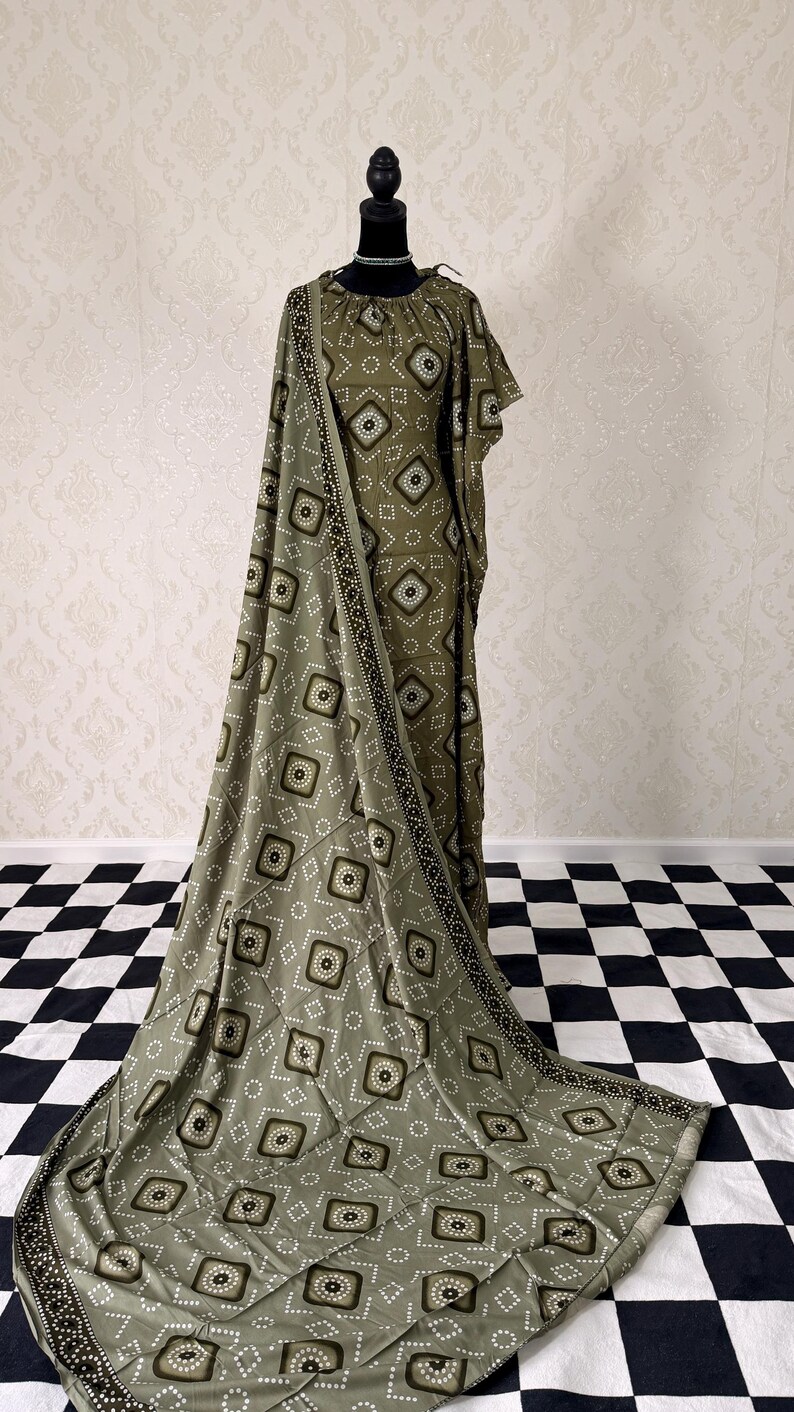 Somali Baati Dress Set With Garbasaar – Geometric Print Caftan Formal ...