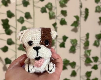 Custom English Bulldog Crochet Doll