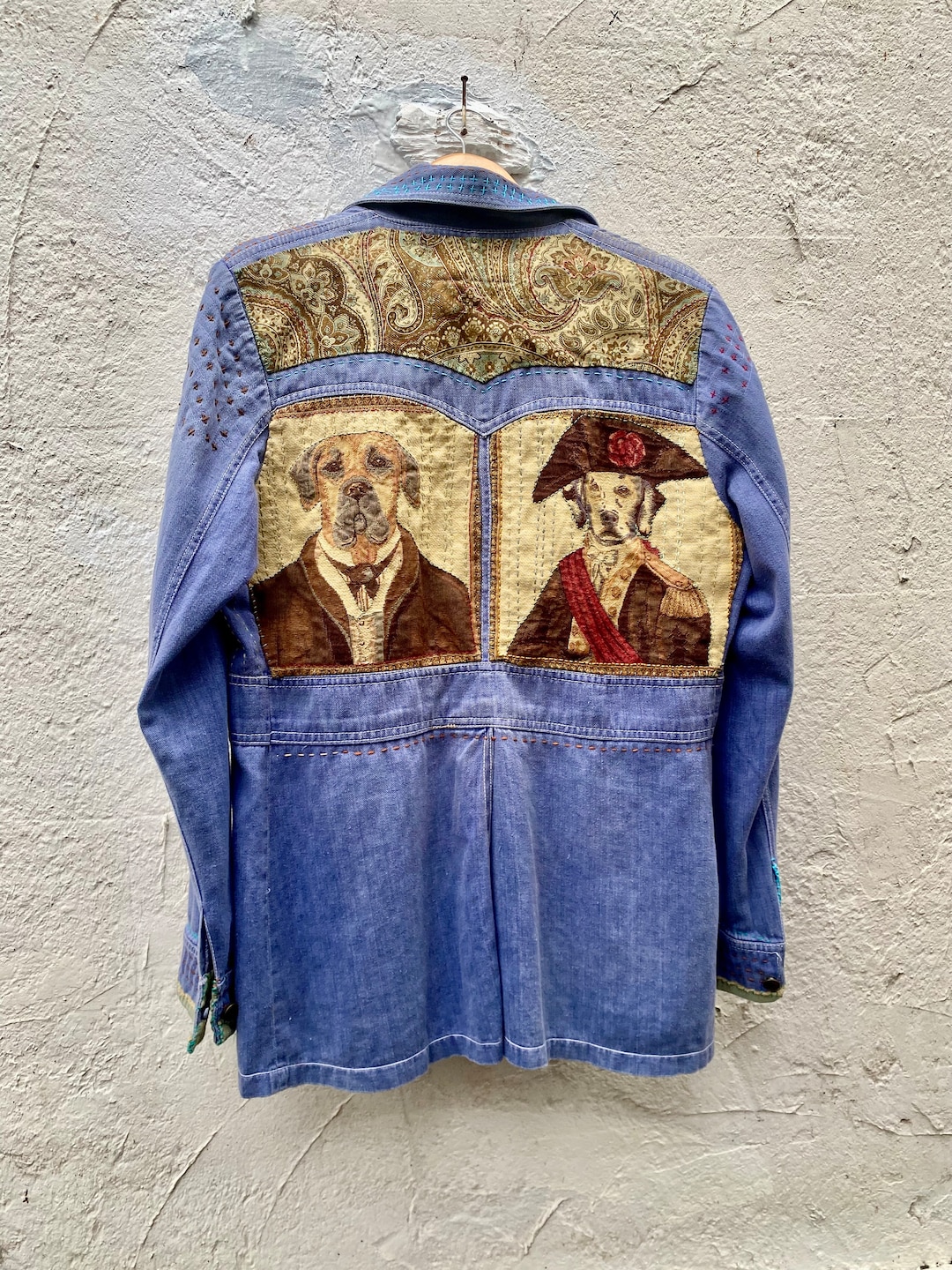 Highfalutin Dogs Vintage Jean Jacket upcycled, Sustainable, Conscious