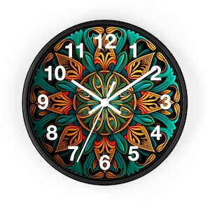 Mandala Wall Clock w/ numbers