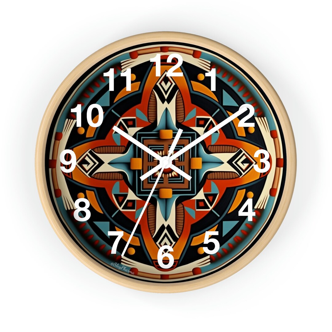 Native American Pattern Wall Clock 5 W/ Numbers - Etsy