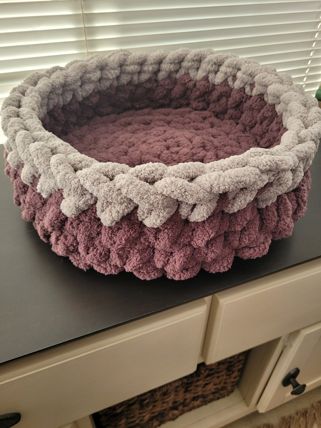 Hand Knit Pet Bed Etsy