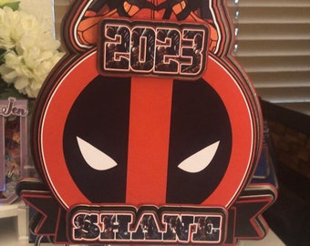 Deadpool inspired cake Topper Party decorations birthday graduation