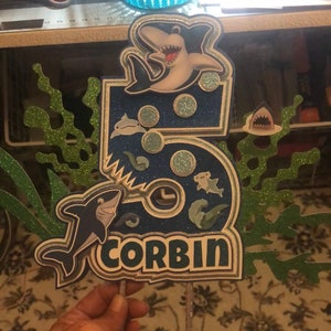 Personalized Baby Shark Cake Topper: Under The Sea Birthday Party