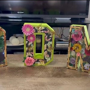 Caja de recuerdo con nombre, letra 3D, regalo para maestros, agradecimiento a los maestros, día de San Valentín, día de la madre, centro de mesa de fiesta