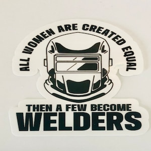 Funny Welder Hard Hat Decal: Reflective Gag Gift Sticker
