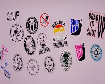 Grappige sticker lasser: reflecterende helm, helm, auto, gereedschapskist