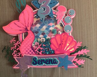 Mermaid Shaker Cake Topper: Under the Sea Party Decorations