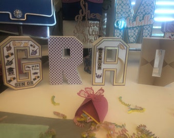 Custom Floral Shadow Box Letter – 3D Paper Flower Monogram | Personalized Wall Décor, Wedding Table Letter, Nursery Gift