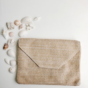 Minimalist Flap Straw Clutch