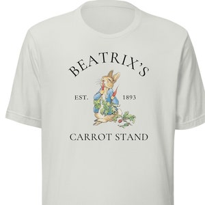 Beatrix Potter Shirt, Peter Rabbit Carrot Stand Tee, Peter Rabbit Adult Shirt, Botanical Shirt, Easter Teacher Shirt