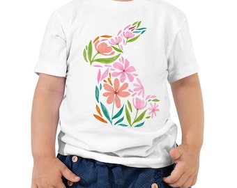 Floral Bunny Kids Shirt, Kids Easter Shirt, Spring Kids Shirt