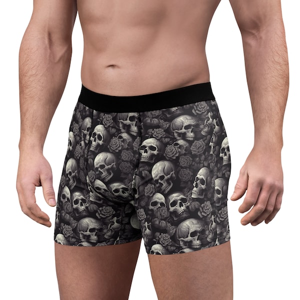 Skull, Men's Boxer Briefs, Boxers, underwear, Comfortable, Stylish, Breathable, Supportive, Soft, Fashionable, Durable, Versatile, shorts