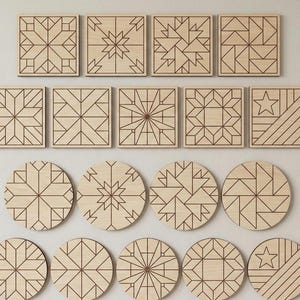 Geometric Barn Quilt SVG Designs | Laser Cut Files (Digital Download)