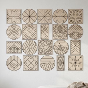 Wzory kołder w formacie SVG | Geometryczne pliki wycinane laserowo (pobieranie cyfrowe)