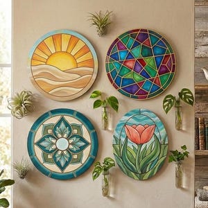 19 Stained Glass Designs SVG | Geometric Laser Cut Files (Digital Download)